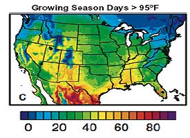 Predicted climate changes between now and 2100